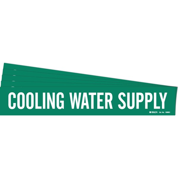 COOLING WATER SUPPLY Pipe Marker Style 1HV Polyester WT on GN 1 per Card, 5 PK
